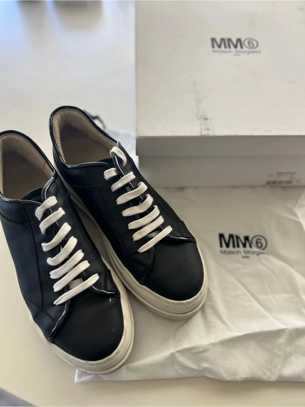 MM6 Maison Margiela platform leather sneakers